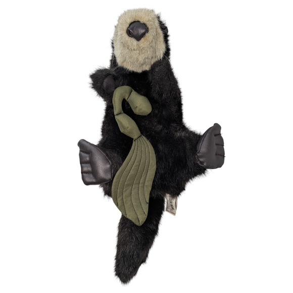 Folkmanis Sea Otter Full Body Hand Puppet With Kelp 19" Vintage Dark Brown Fur - Picture 1 of 7